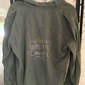 Time and Tru Olive Jacket